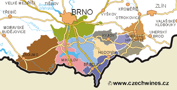 Mapa Jižní Morava
